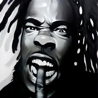 canvas painting of busta rhymes by tech moon